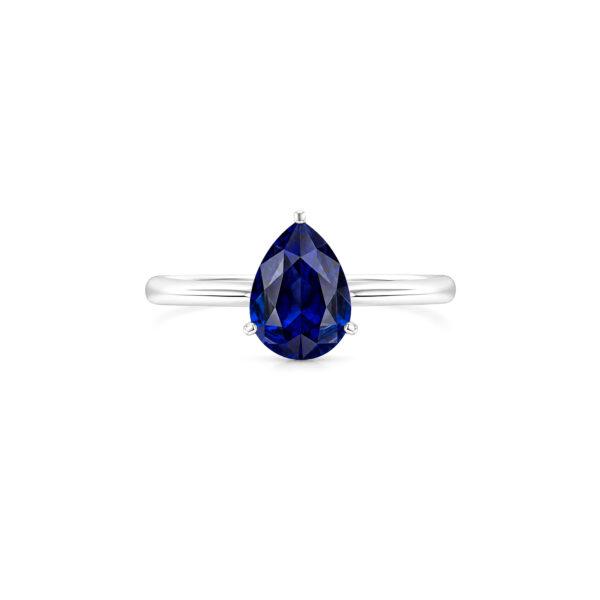 Blue sapphire pear shaped ring