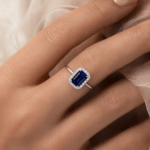 Blue sapphire ring with Halo Dubai