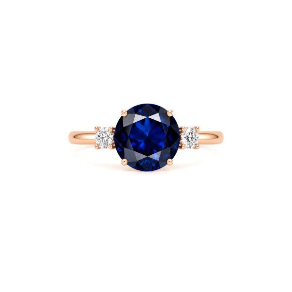 Blue sapphire ring with side diamonds