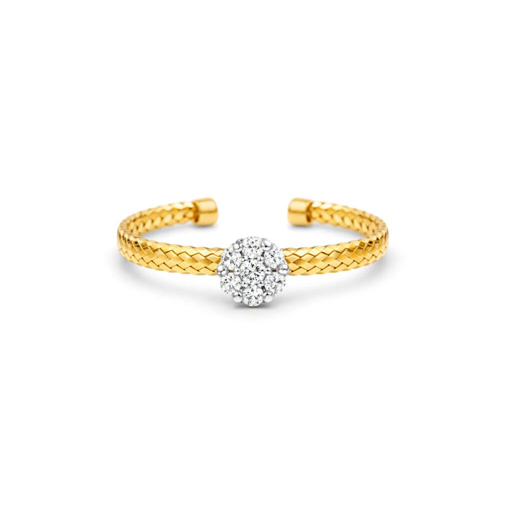 Braided diamond ring