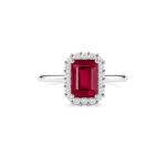 Diana Emerald Cut Ruby and diamond Ring