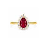 Diana Pear Ruby and Diamond Ring