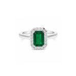 Emerald ring with Halo