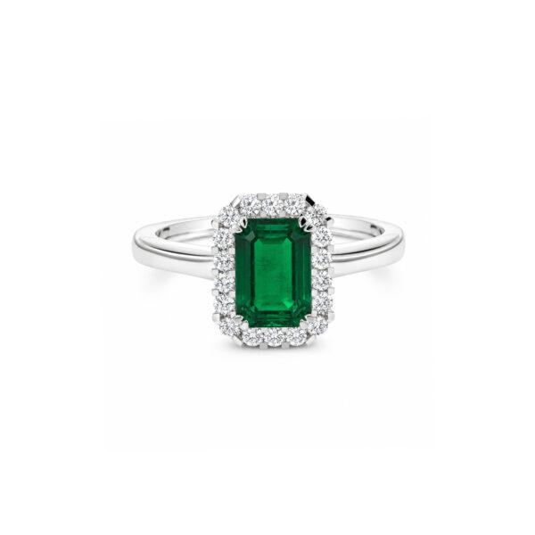 Emerald ring with Halo