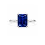 Emerald shaped sapphire ring