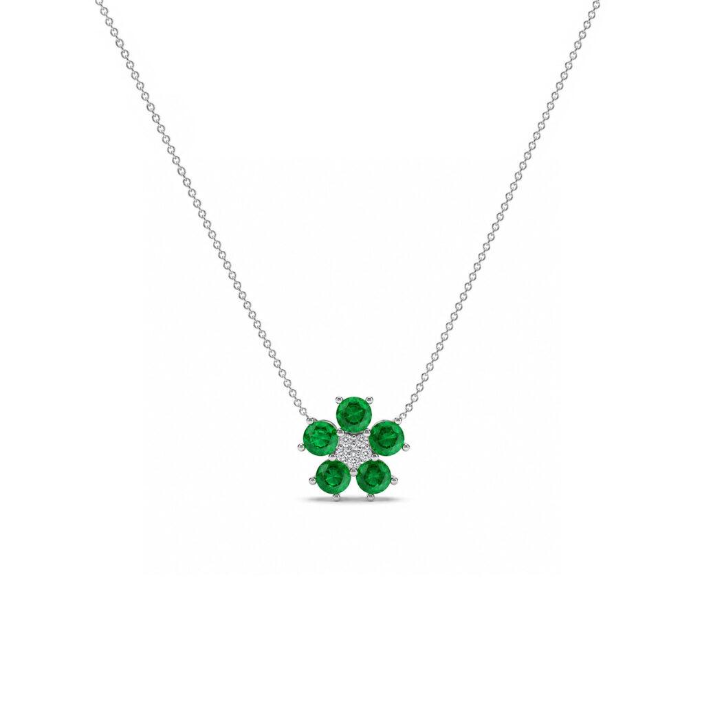 Floral emerald pendant