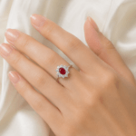 Floral ruby ring with diamonds Dubai