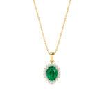 Oval Emerald Pendant with diamonds Dubai