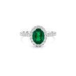 Oval Emerald ring with diamonds