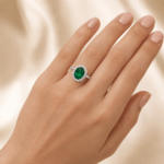 Oval Emerald ring with diamonds Dubai