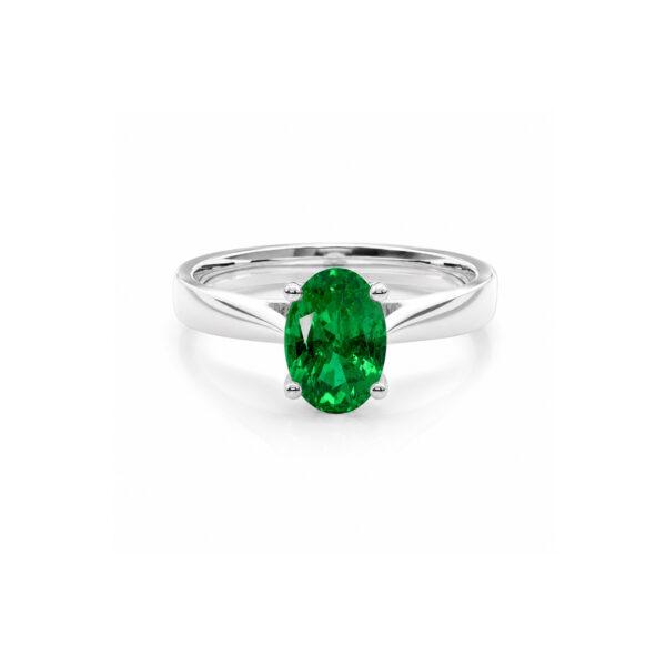 Oval shaped emerald ring
