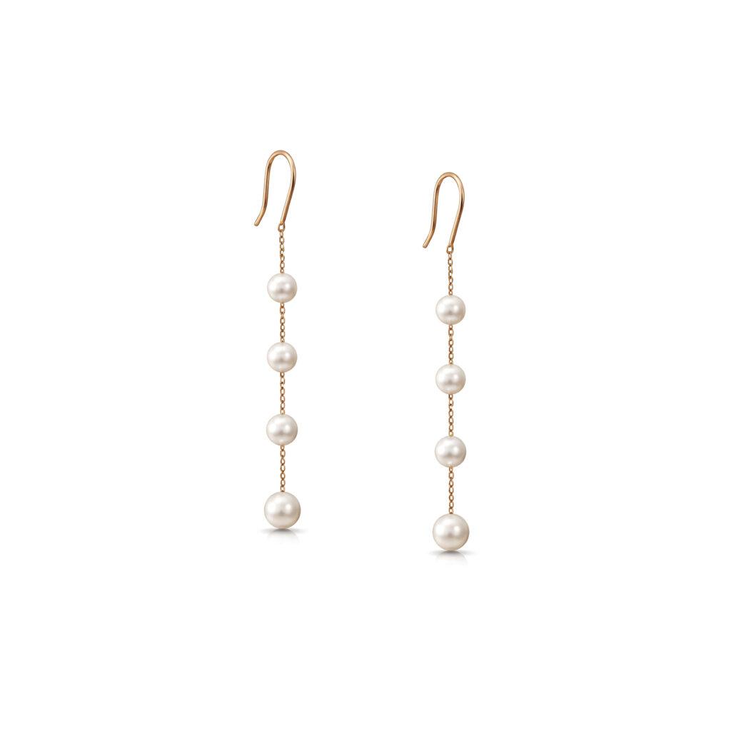 Pearl drop dangling earrings