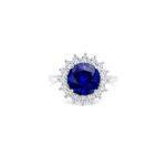 Round Diana setting sapphire ring