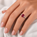 Ruby ring in emerald shaped Dubai