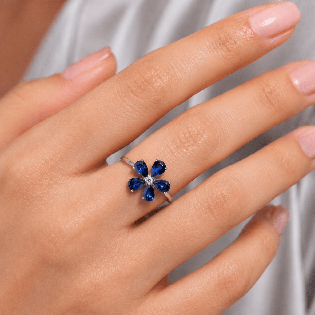 Sapphire flower ring Dubai