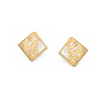 Cipher Mother Of Pearl Earrings with diamonds