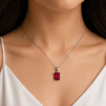 Customized Radiant-Cut Ruby Pendant Dubai
