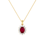 Oval Ruby and Diamond Pendant