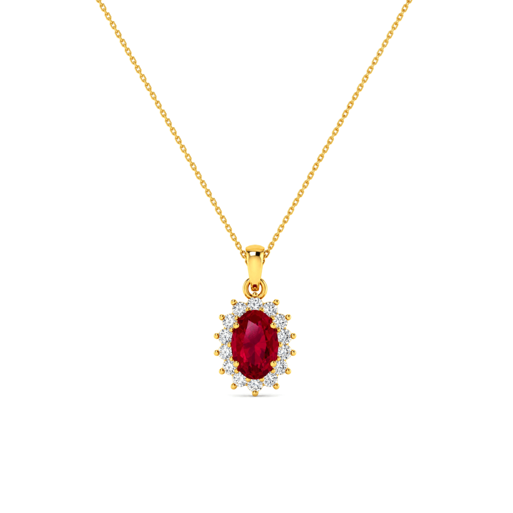 Diana Oval Ruby and Diamond Pendant