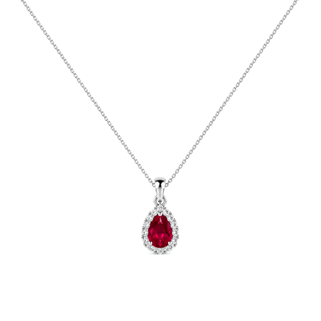 Diana Pear Ruby and Diamond Pendant