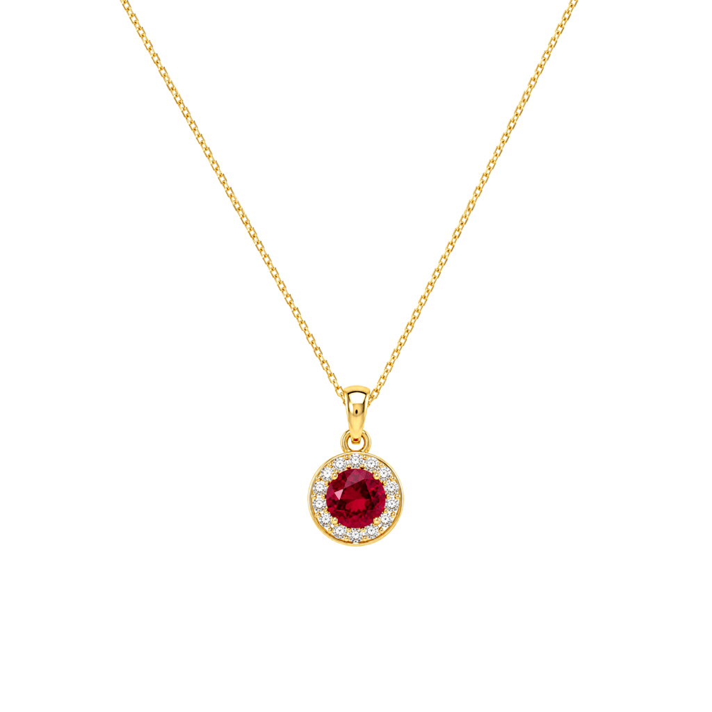 Diana Round Ruby and Diamond Pendant
