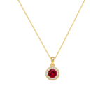 Diana Round Ruby and Diamond Pendant