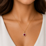 Diana Round Ruby and Diamond Pendant Dubai