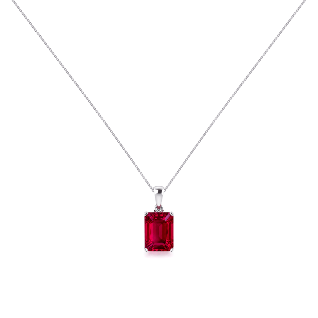 Emerald-Cut Ruby Pendant