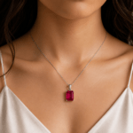 Emerald-Cut Ruby Pendant Dubai
