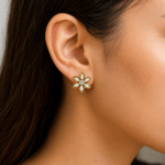 MOP star earrings with diamonds Dubai