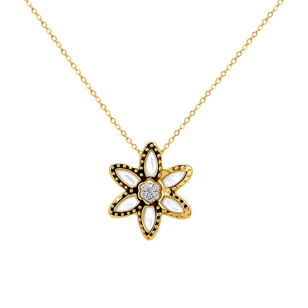 MOP star pendant with diamonds
