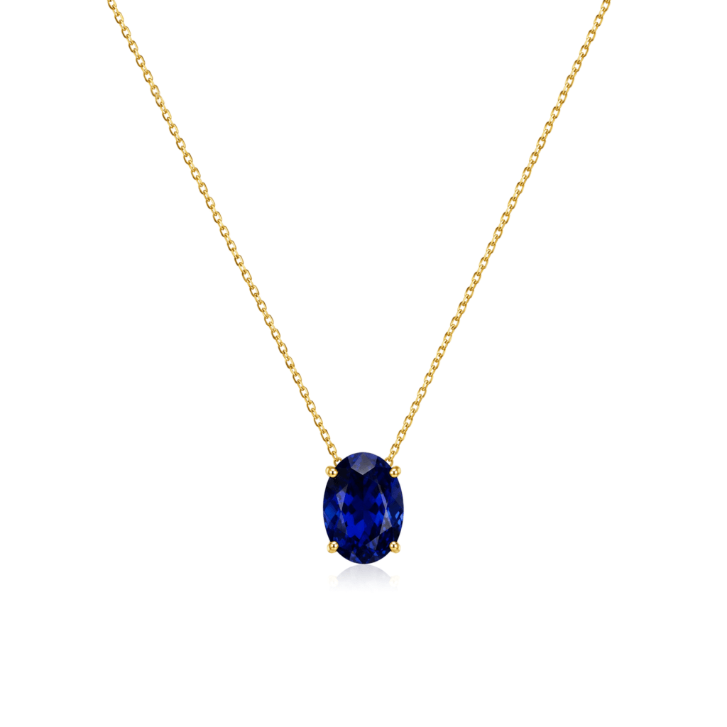 Oval Blue Sapphire Pendant