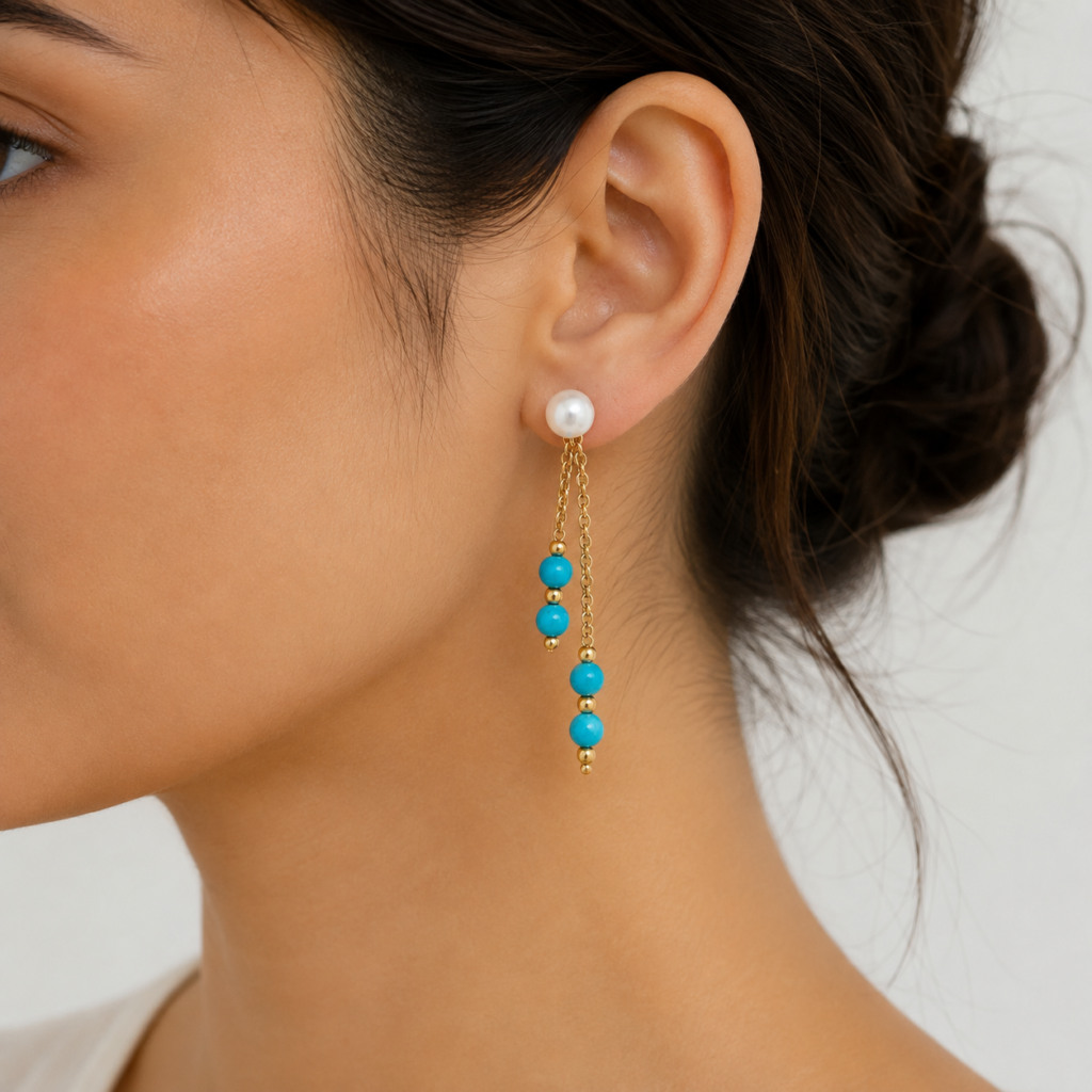 Pearl & Turquoise Earrings Dubai