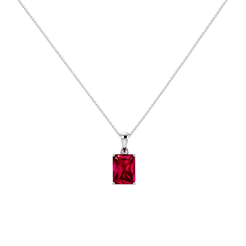 Radiant-Cut Ruby Pendant
