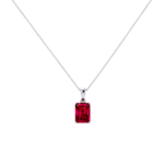 Radiant-Cut Ruby Pendant