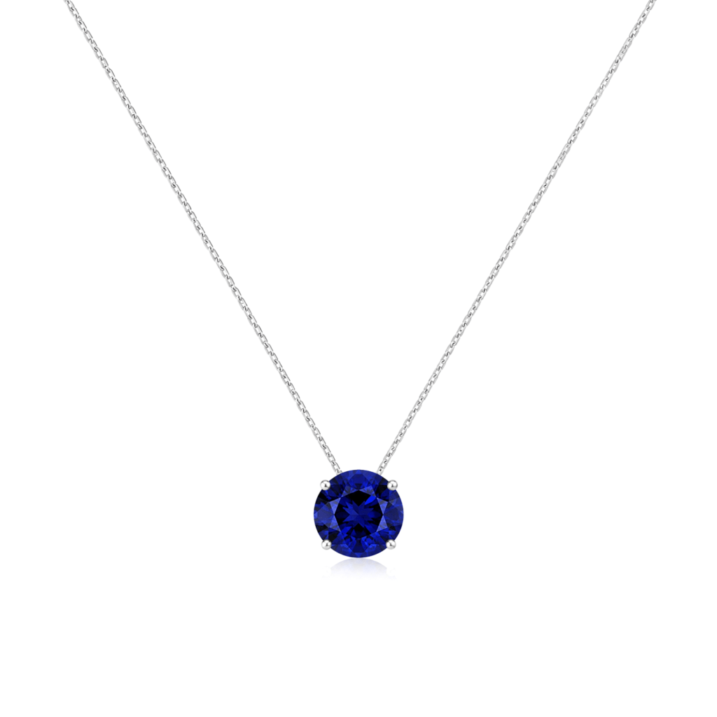 Round Blue Sapphire pendant
