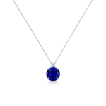 Round Sapphire Pendant with Diamond