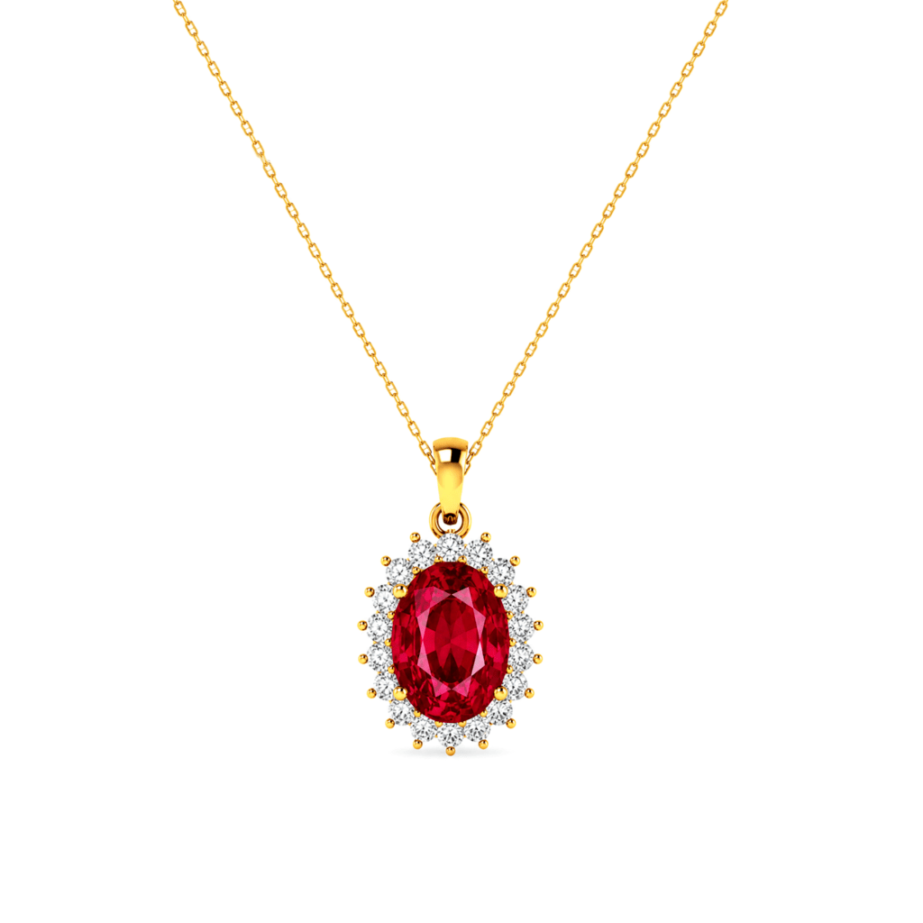 Ruby Diamond Pendant in Diana setting