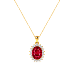Ruby Diamond Pendant in Diana setting