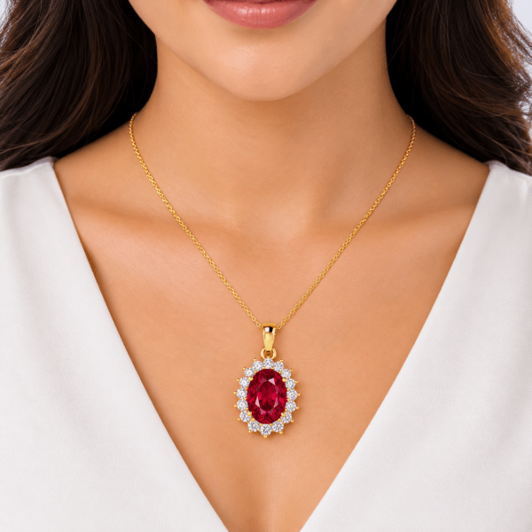 Ruby Diamond Pendant in Diana setting Dubai
