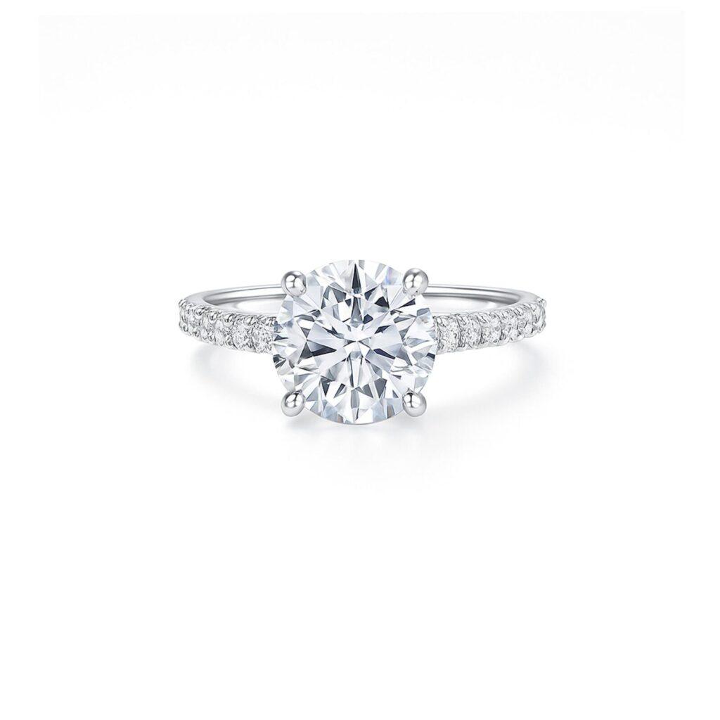 3 carat round diamond solitaire ring Dubai