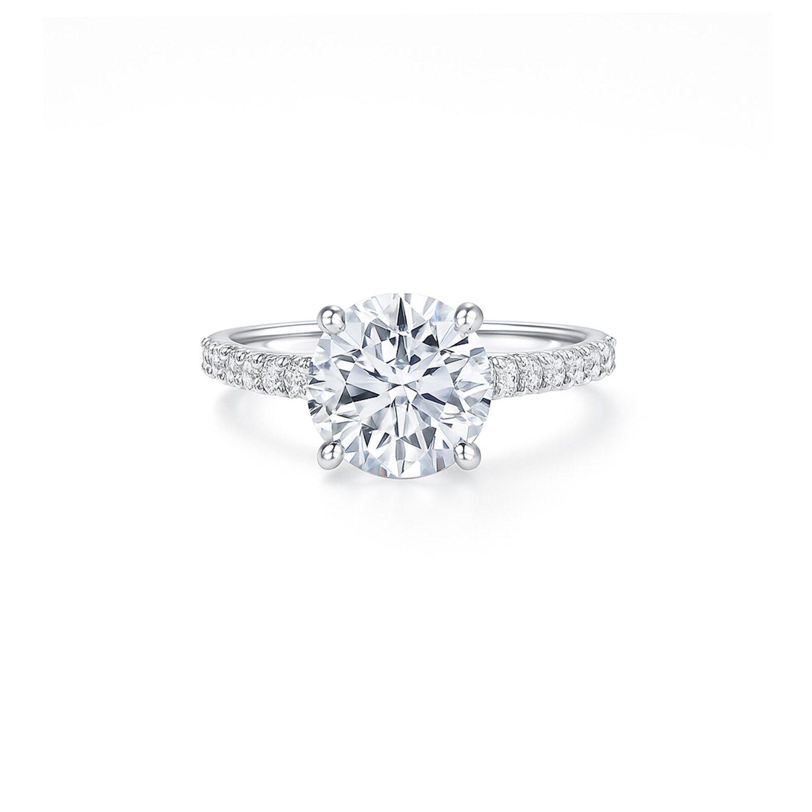 3 carat round diamond solitaire ring Dubai