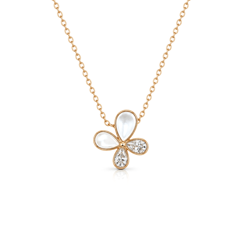 Butterfly pendant with Diamond petal