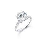 3 carat round diamond ring with side diamonds