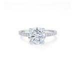 3 carat round diamond ring with side diamonds Dubai