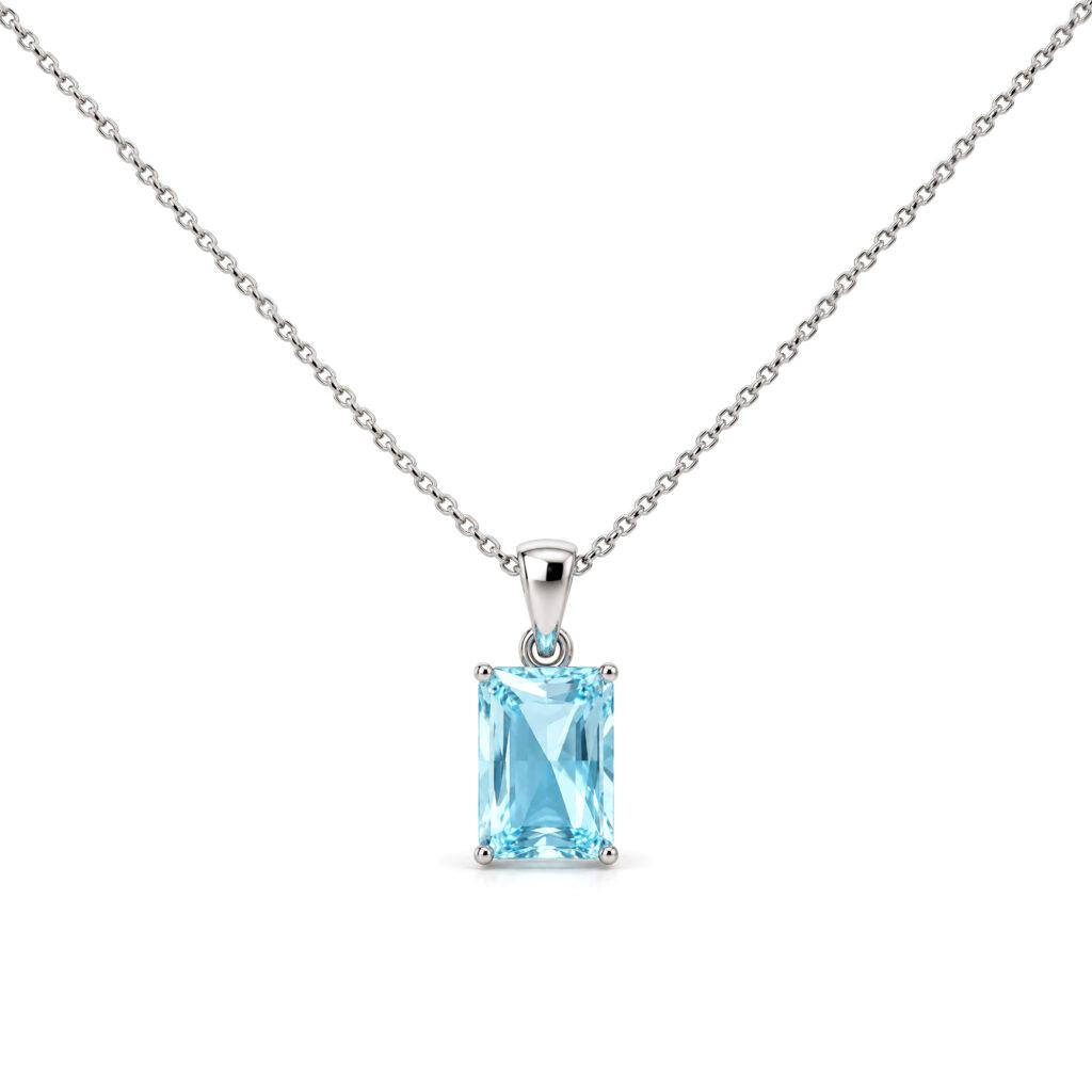 Aquamarine Emerald-Cut Pendant