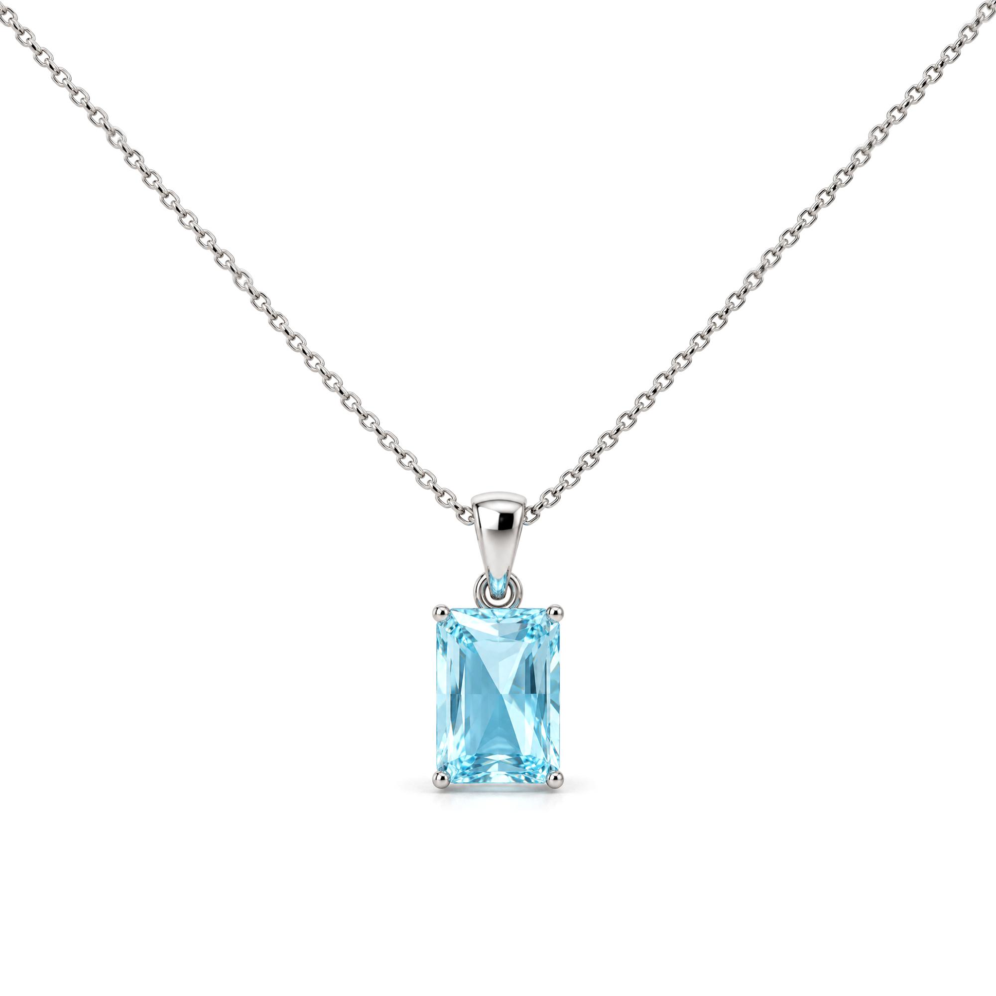 Aquamarine Emerald-Cut Pendant Aquamarine Emerald-Cut Pendant