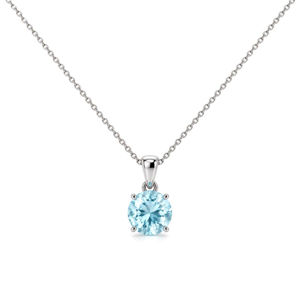 Aquamarine Pendant in 18k gold Dubai