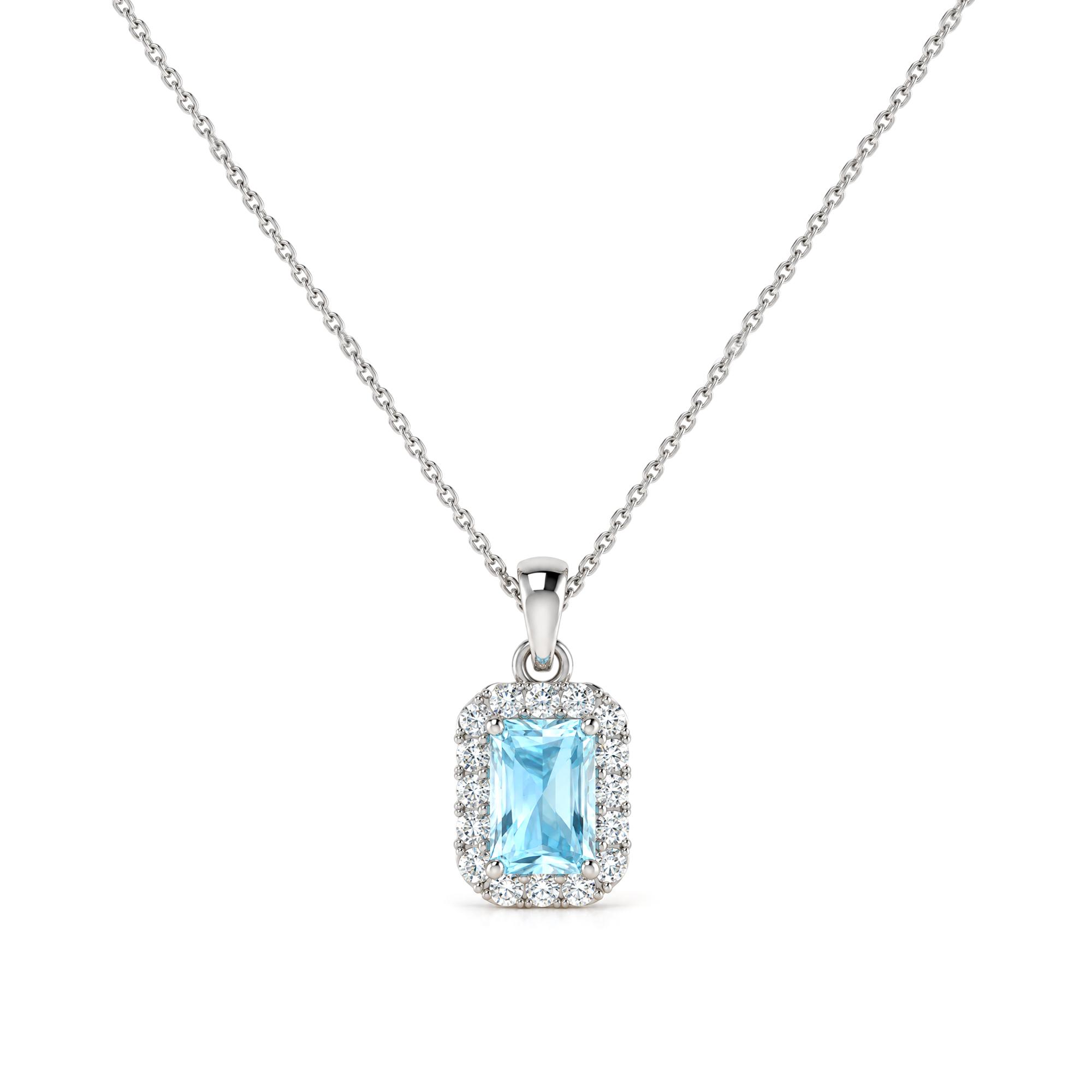 Aquamarine halo pendant Aquamarine halo pendant