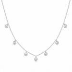 Bezel setting 7 diamond necklace